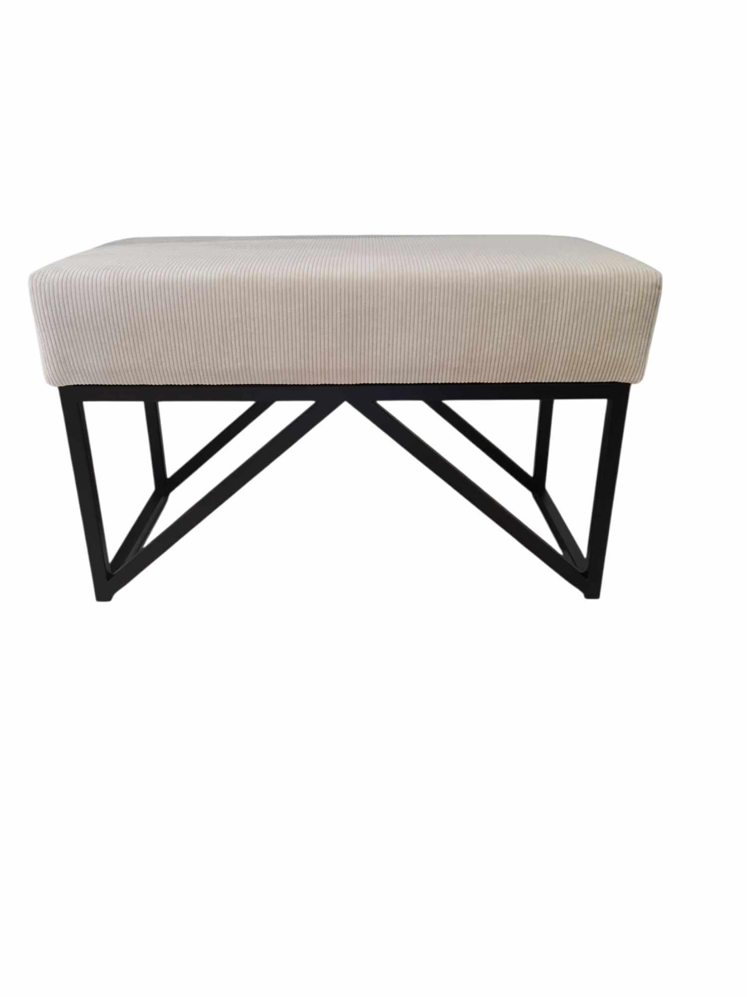 Pufa ławka siedzisko tapicerowane VALLIO czarny glamour 66cm