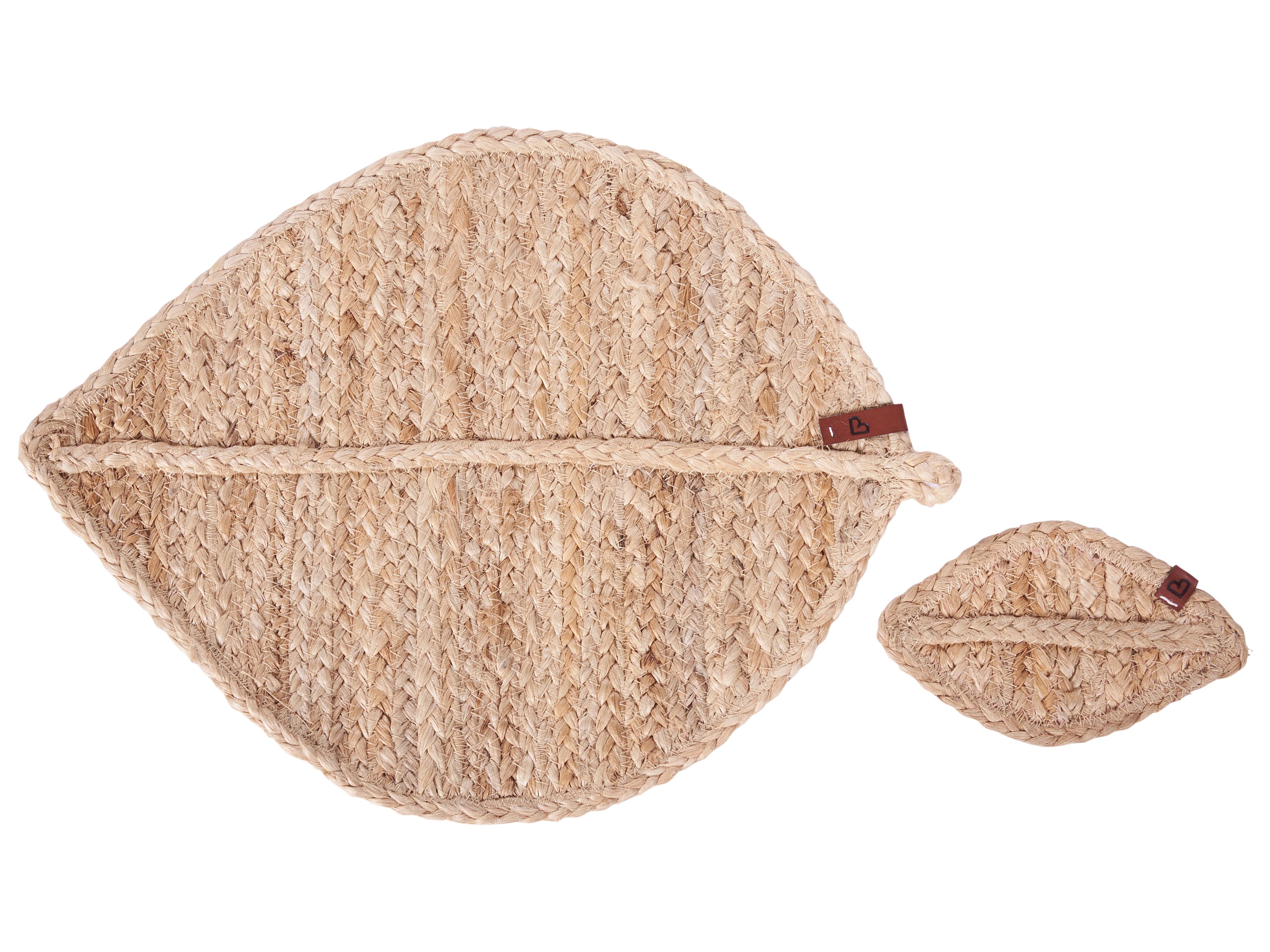 12 Piece Placemats and Coasters Set PEPPERLEAF Jute Natural