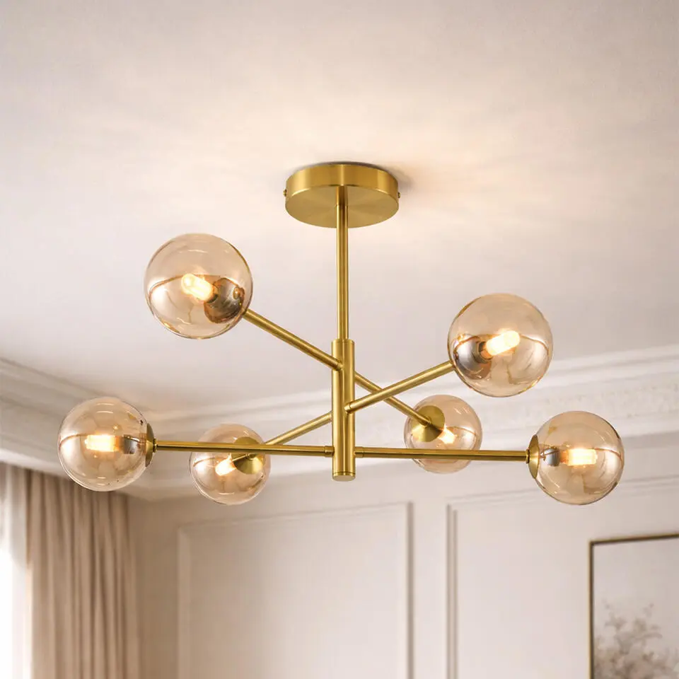 Qazqa plafondlamp ryan goudkleurig g9