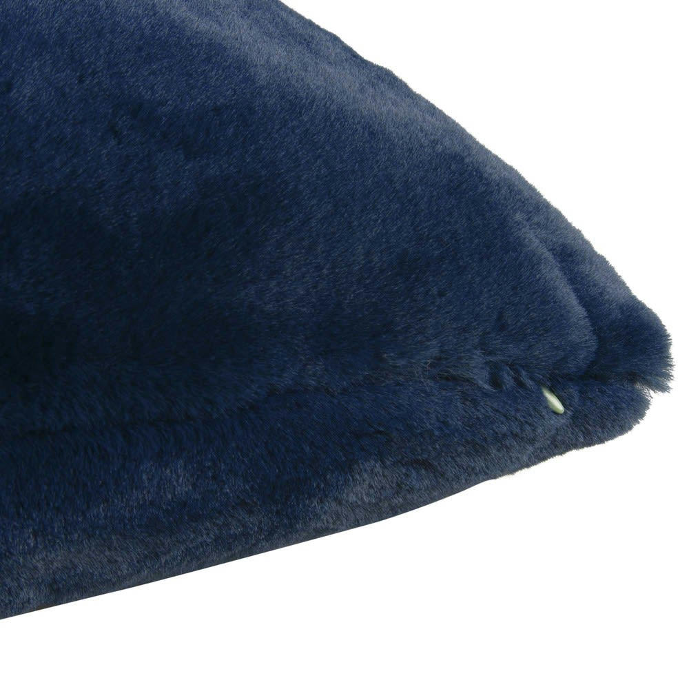 CORTINA - Housse de coussin en fausse fourrure bleu indigo 40x40
