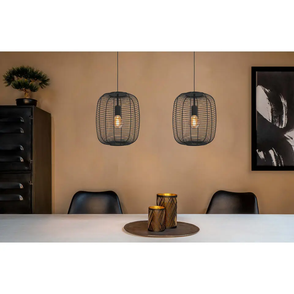 EGLO Rinroe Hanglamp - E27 - 90 cm - Zwart - Staal