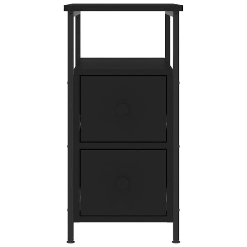 NNEVL Bedside Cabinets 2 pcs Black 30x60x60 cm Engineered Wood