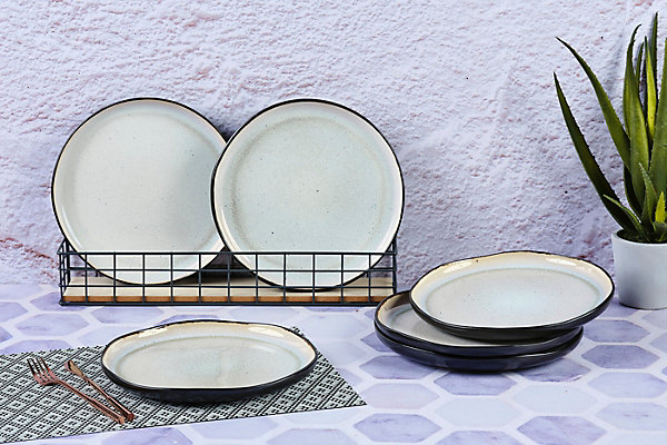 Assiette IRIS 26cm - 6 pièces - Blanc ivoire
