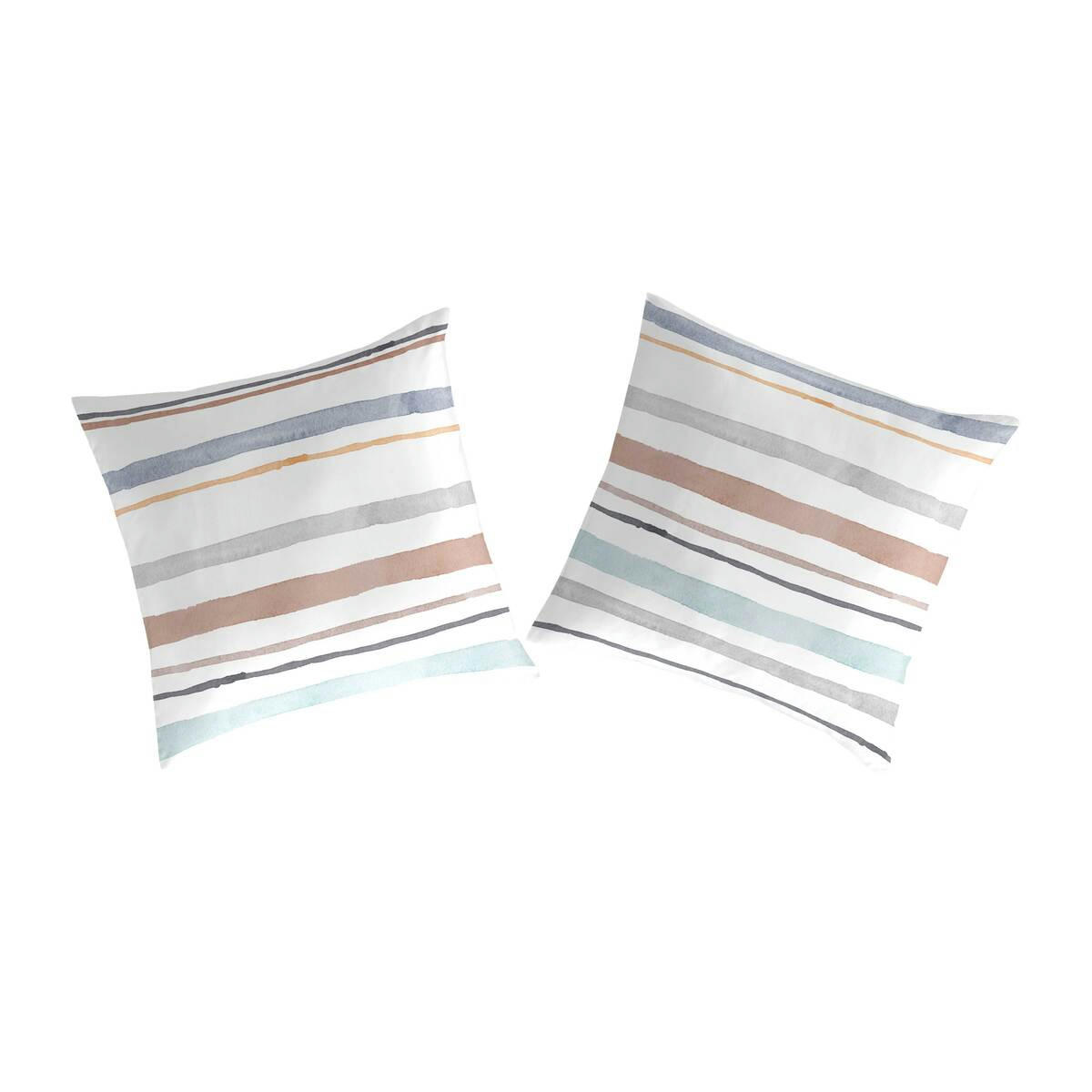 ETHAN TO - 2 taies d'oreiller en coton bicolore 65x65