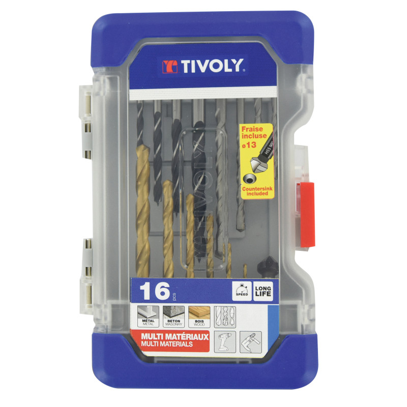 Set d'accessoires de perçage Mixte 16 pièces TIVOLY