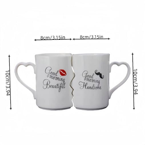 NNETM 2pcs Kissing Ceramic Couple Mugs