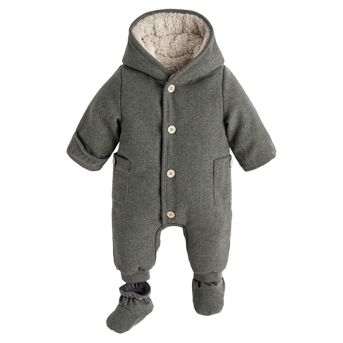 Combipilote à capuche doublée maille peluche