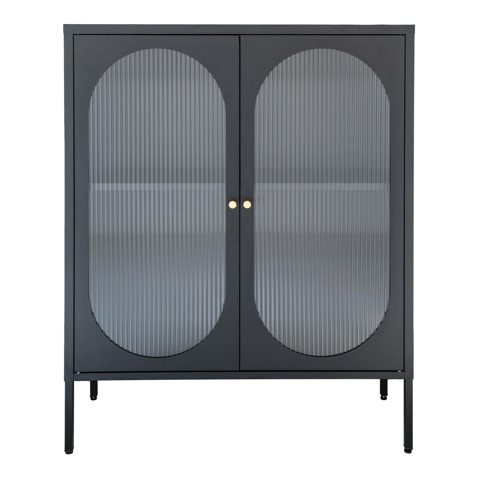 GABLOTA Adelaide 110 cm czarna 2-drzwiowa SZKLANA metalowa