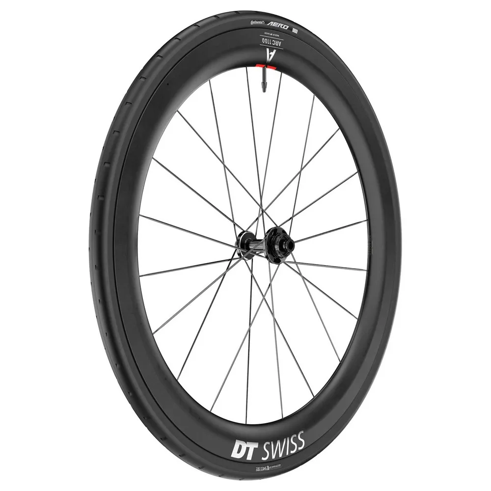 DT Swiss ARC 1100 DICUT 55 CL Disc Tubeless   Continental Aero 111 29-622 road front wheel
