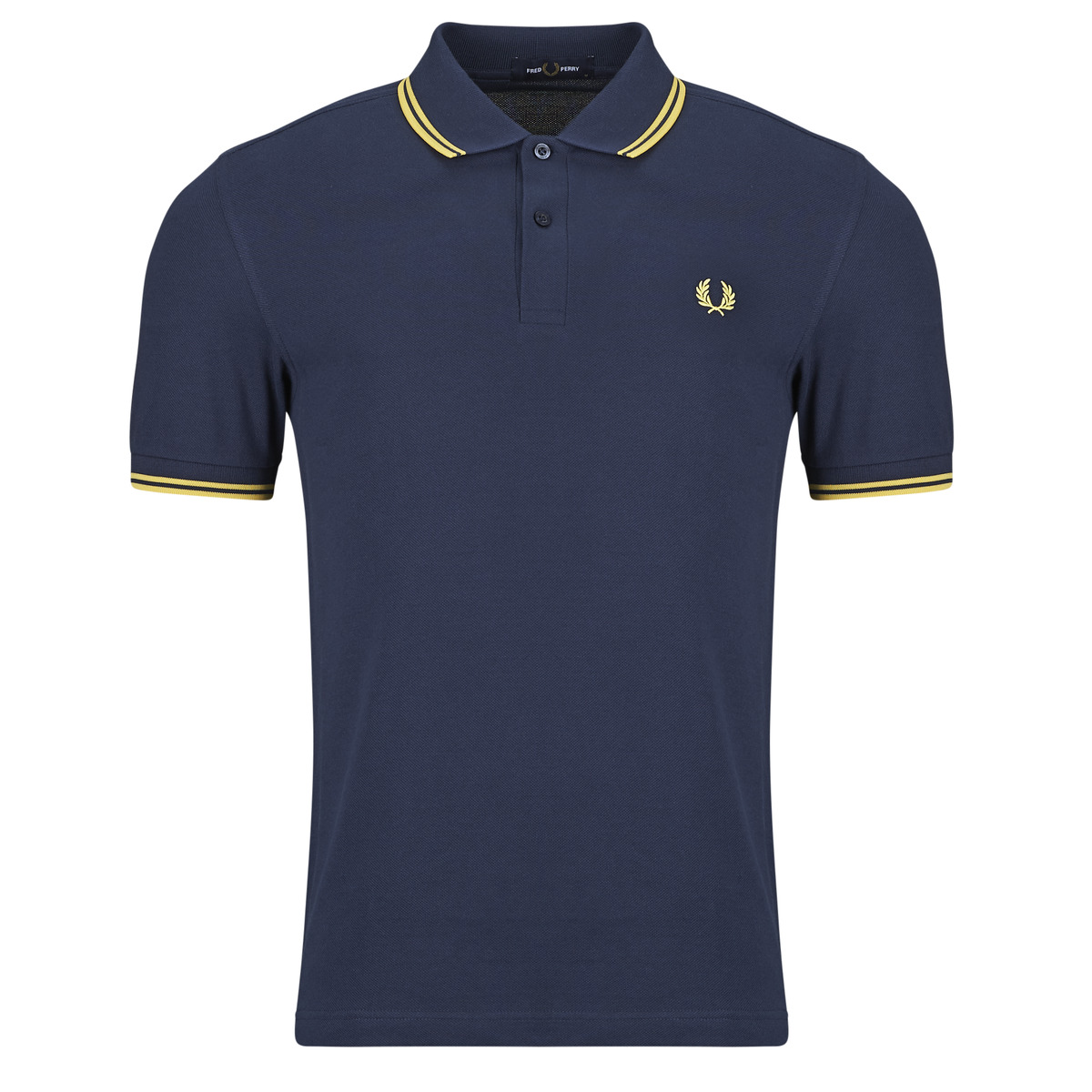 Fred Perry - TWIN TIPPED FRED PERRY SHIRT - Marine / Yellow