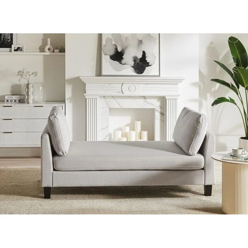 ARCHIANE - Chaise longue - Lichtgrijs - Polyester