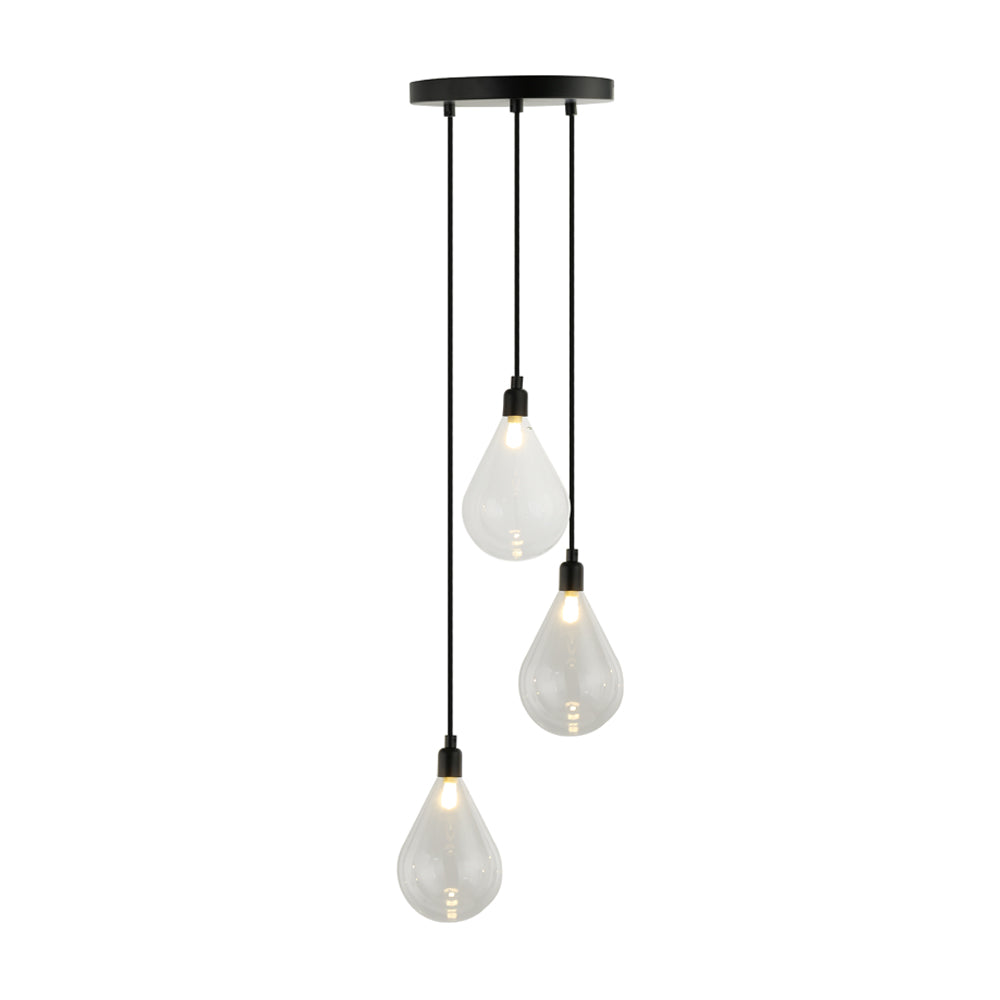HOME DELUXE Hanglamp van glas CELIA Transparant - 3-lichts