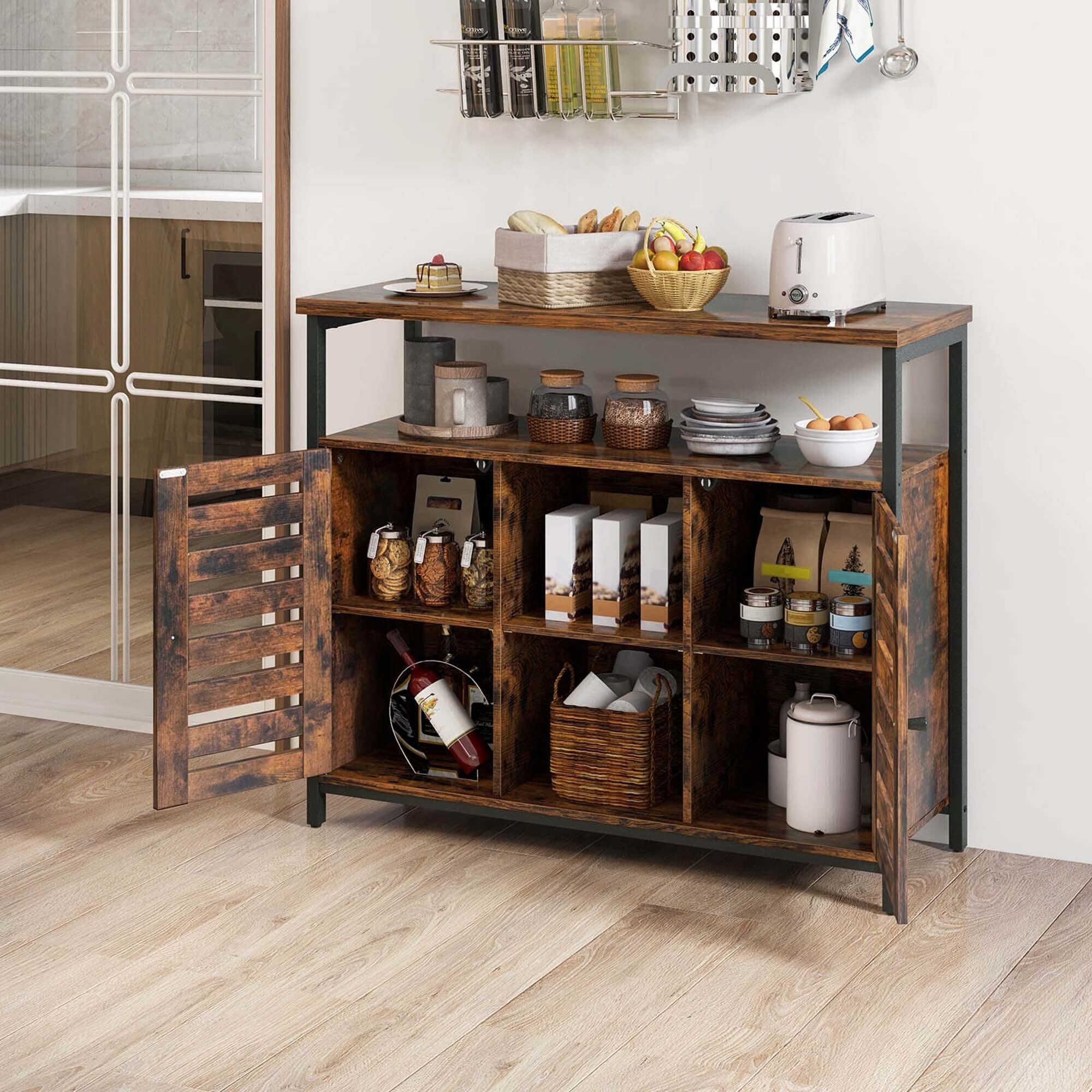Costway Buffet Cabinet Industrial Sideboard Storage Cabinet with - See Details