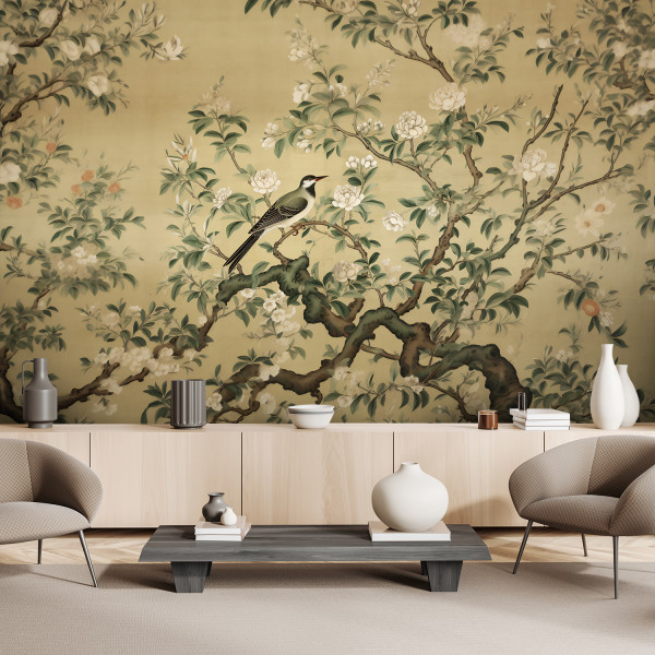 Feeby Fototapeta, Ptak Abstrakcja Chinoiserie 150x105