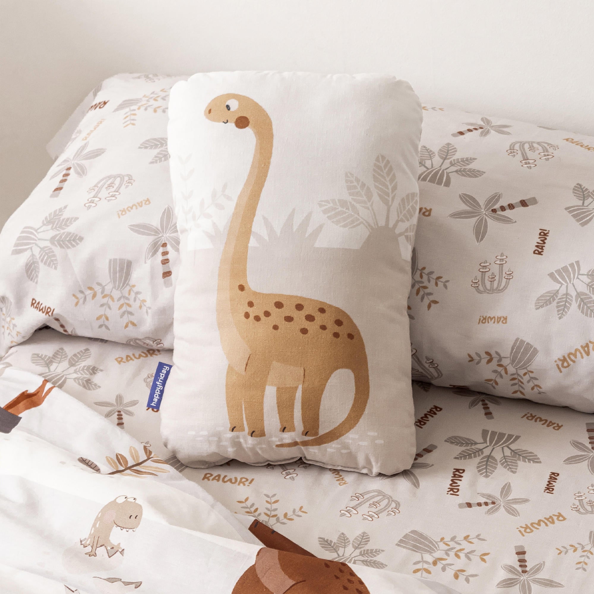 Dino family Kussen 40x30 cm Moshi Moshi, Veelkleurig, 100% Katoen (bui