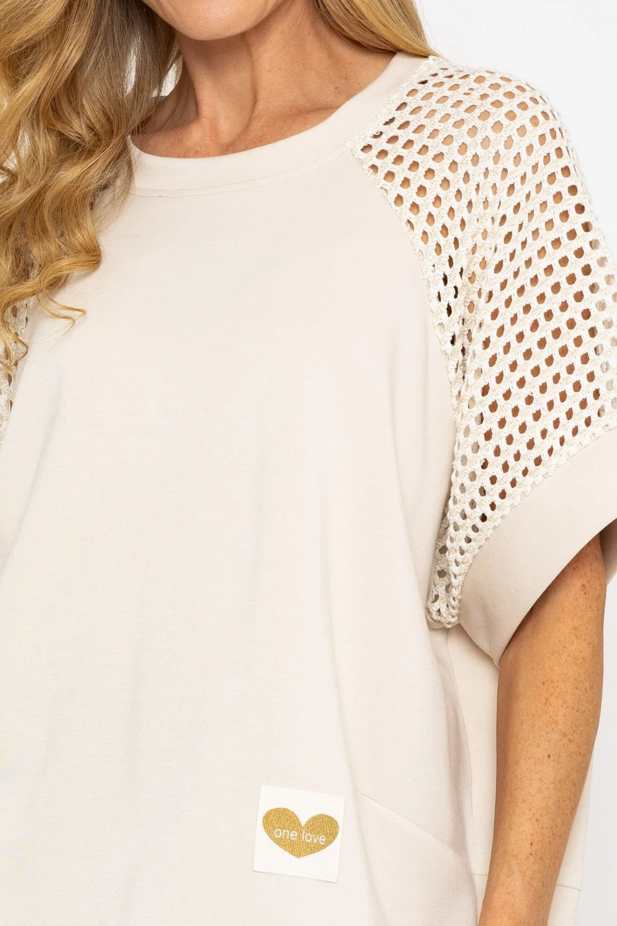 Beige Viscose Blend T-Shirt