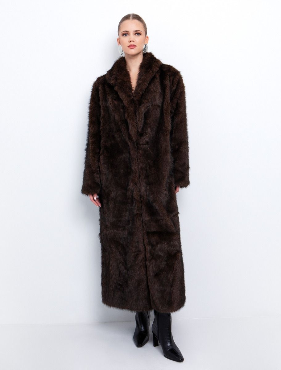 Oversized μακριά faux γούνα