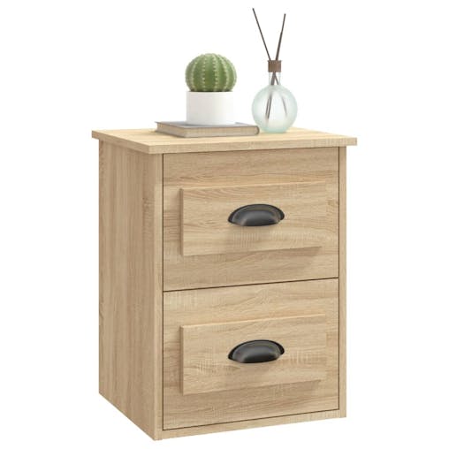 NNEVL Wall-mounted Bedside Cabinets 2 pcs Sonoma Oak 41.5x36x53cm