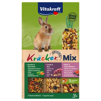 Vitakraft Dwarf Rabbit Cracker Sticks Trio-Mix