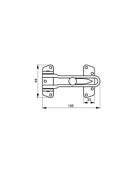 Entrebâilleur pour porte d'entrée, taquet d'arrêt, 105mm, noir - THIRARD