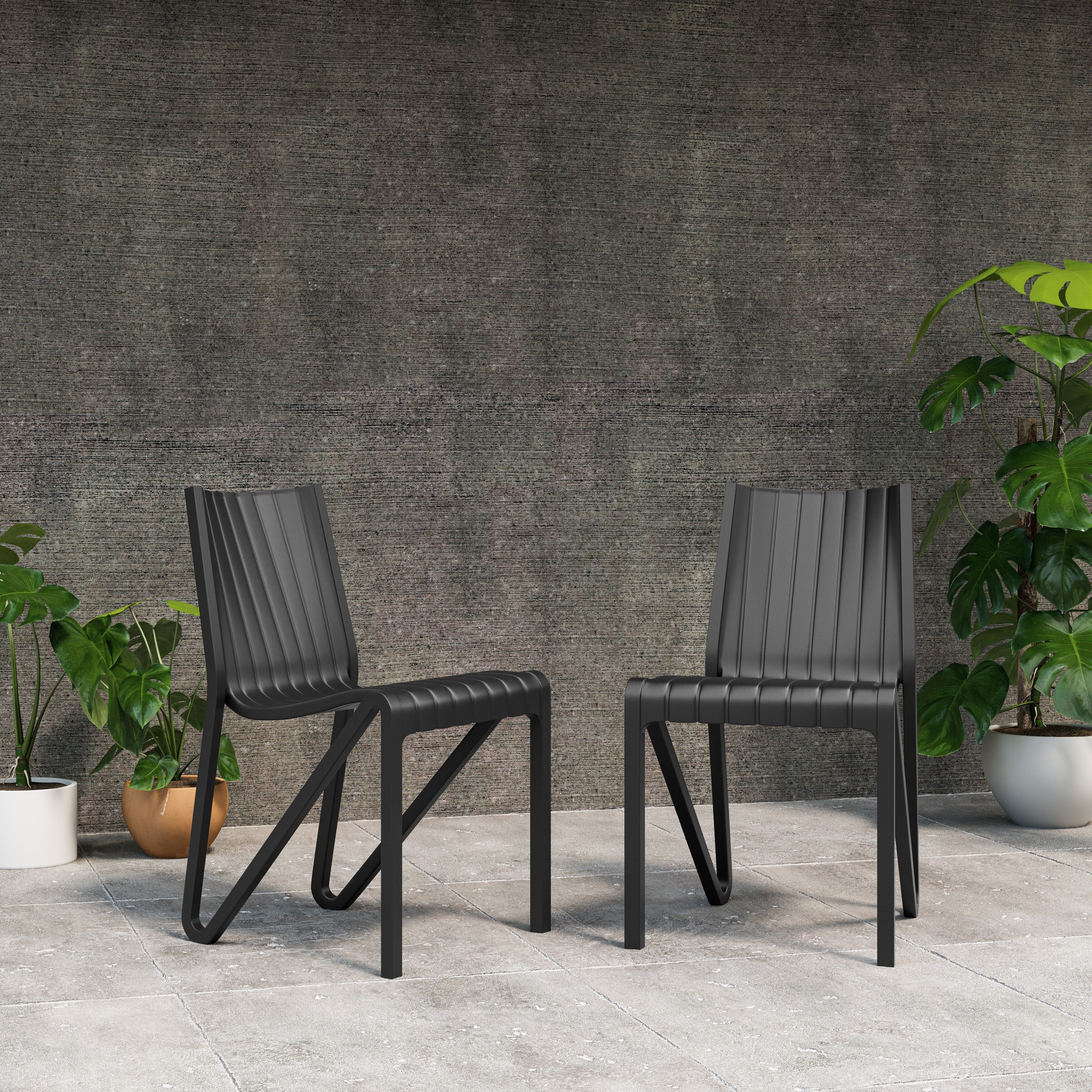 Zyleg outdoor patio chairs, set of two