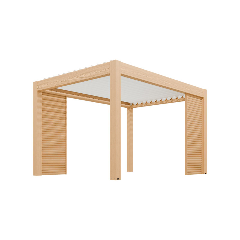 Panneau brise-vue pour pergola bioclimatique Capri chêne 0,6 x 2,25 m