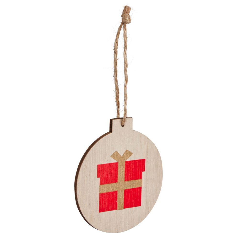 Suspension boule plate en bois Ø6cm - 3 modèles