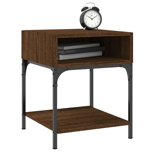 NNEVL Bedside Tables 2 pcs Brown Oak 40x41x50 cm Engineered Wood