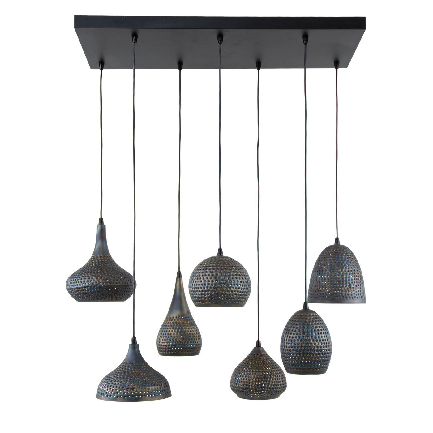 Giga Meubel Hanglamp Punch Mix - Zwart/Bruin - 7-Lichts - 150x100x45cm