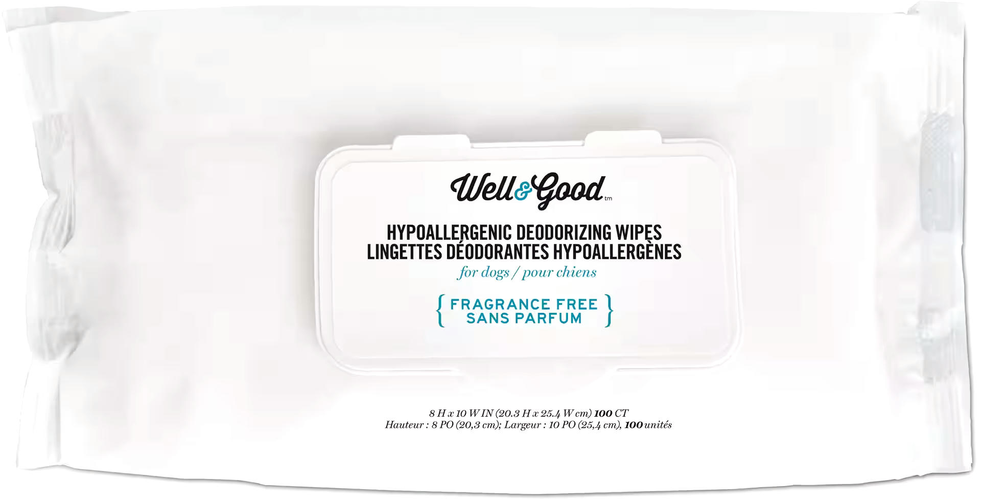Well & Good Hypoallergenic Deodorizing Wipes, Unscented, 100-ct