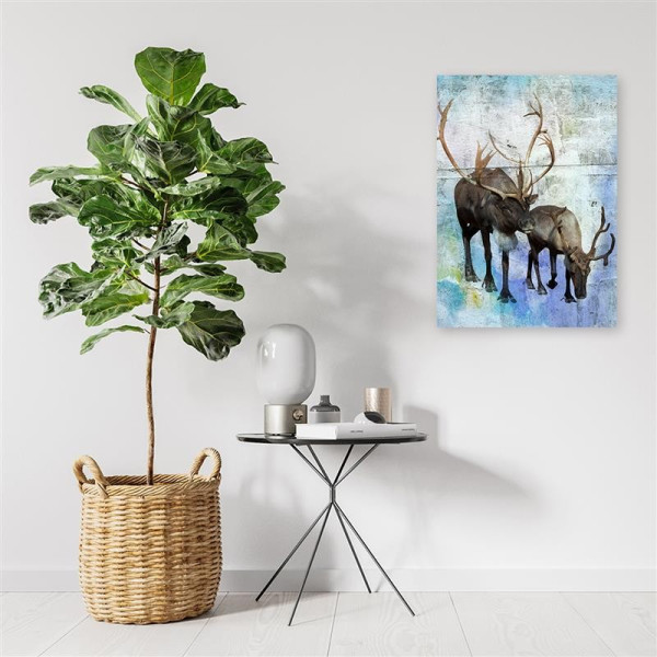 Feeby Obraz na płótnie Jeleń i renifer zimą 40x60