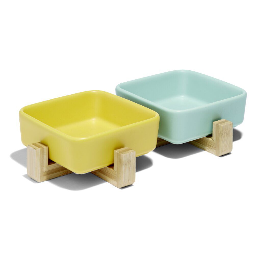 Gamelle double pour chien céramique et bambou (2 modèles)