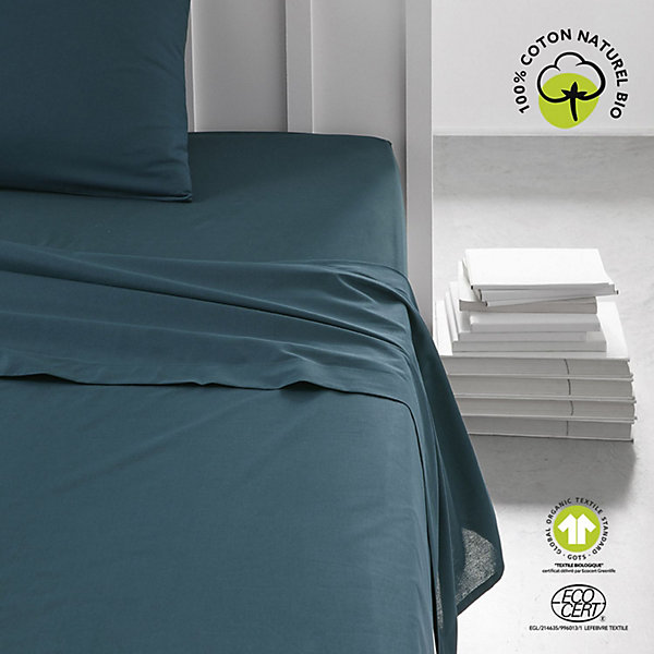 Drap plat 57 fils - 100% coton biologique