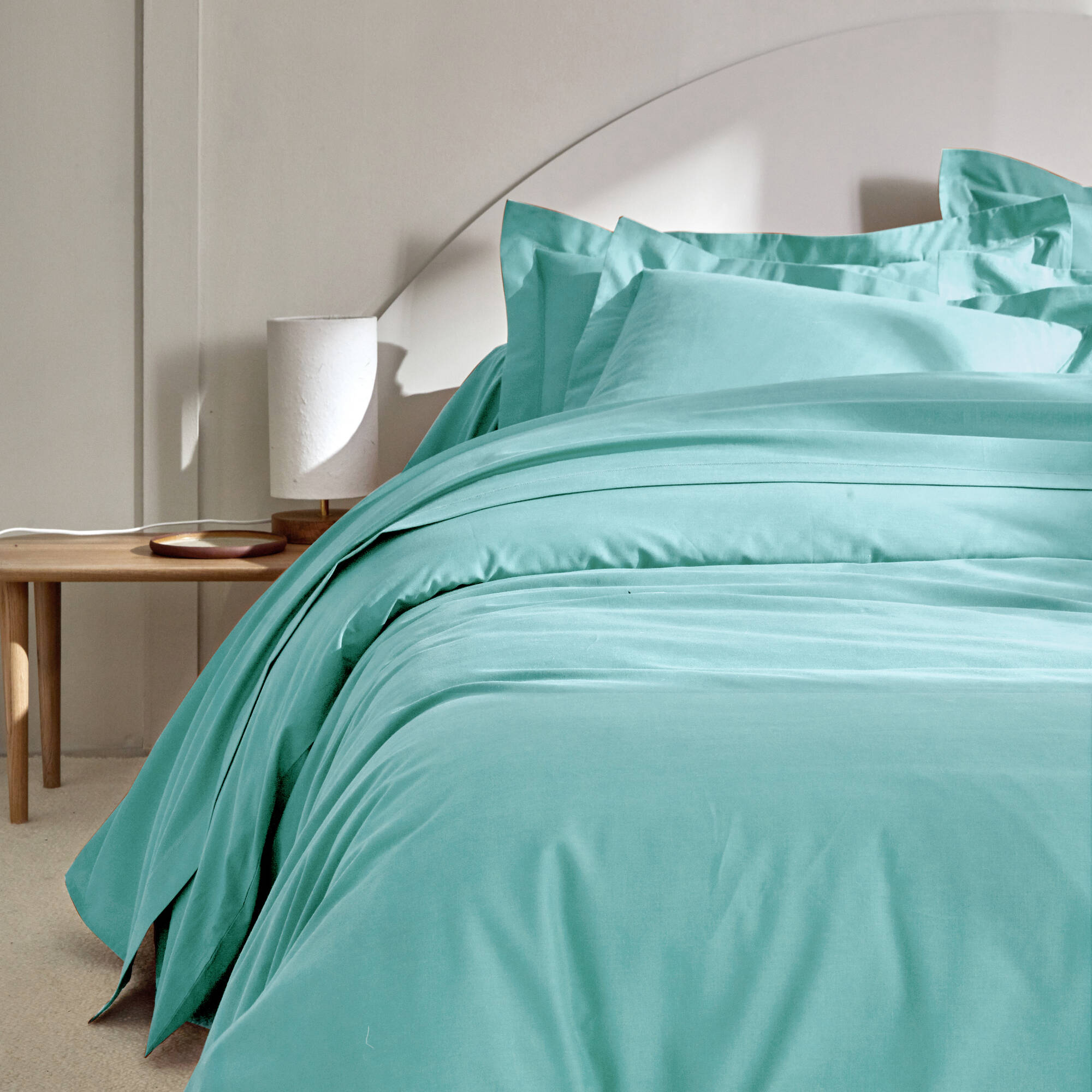 Linge de lit uni polyester-coton Colombine