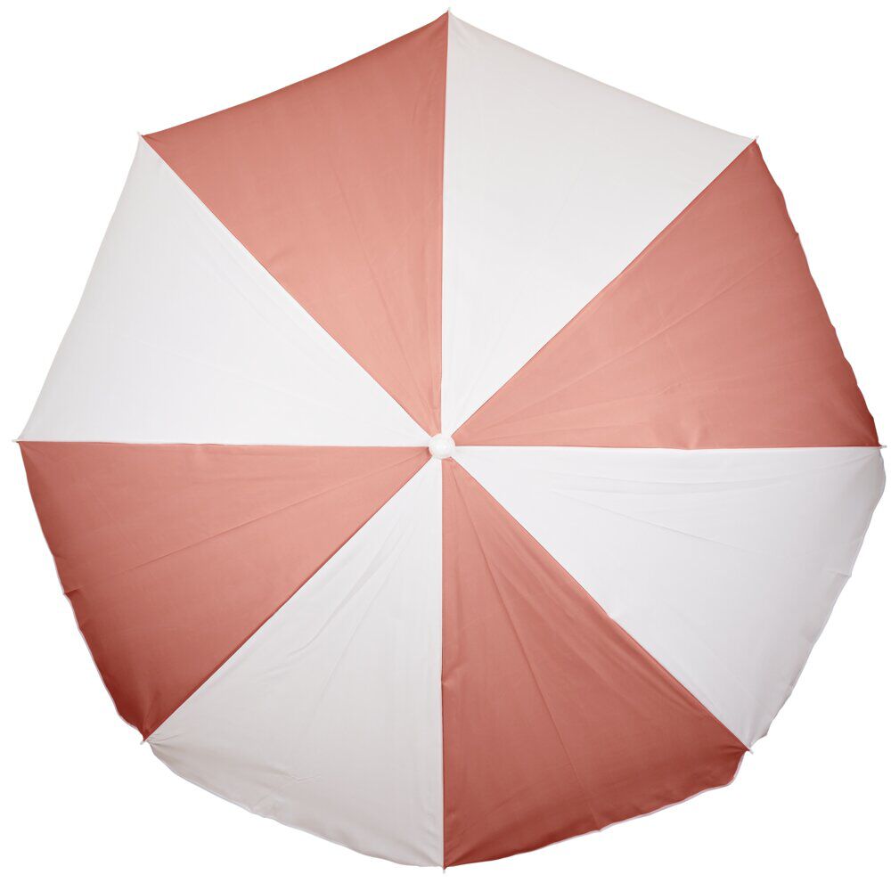 Parasol de plage Funky blanc et corail Ø160xH195cm