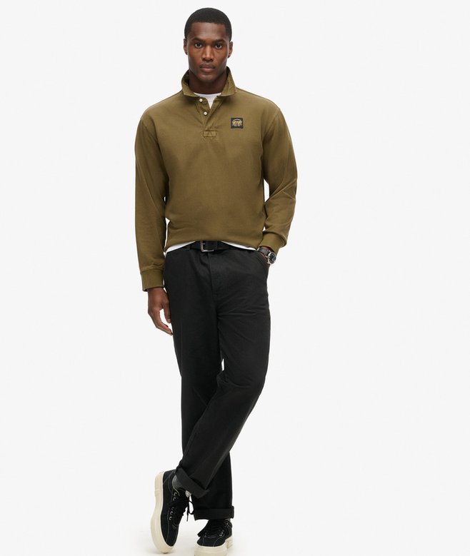 Long Sleeved Contrast Stitch Rugby Shirt