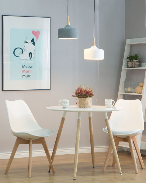 Lampa wisząca struktura betonu biała