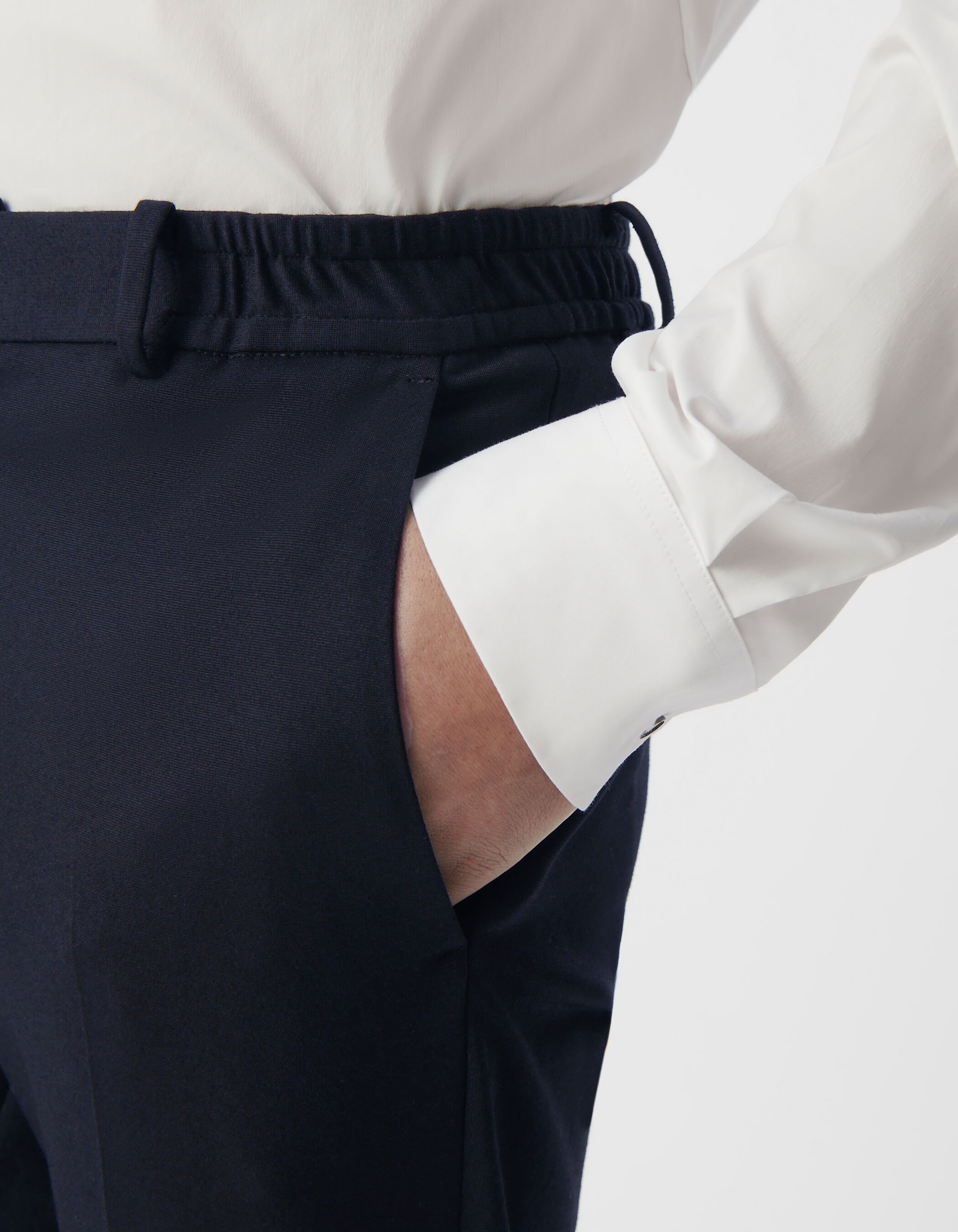 Pantalon de costume SLIM marine maille Milano Homme