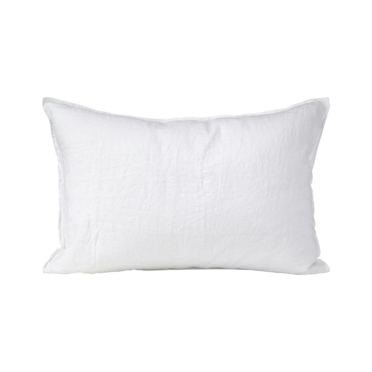 PETIT JOUR - Taie d'oreiller en  lin lavé blanc 50 x 75 cm