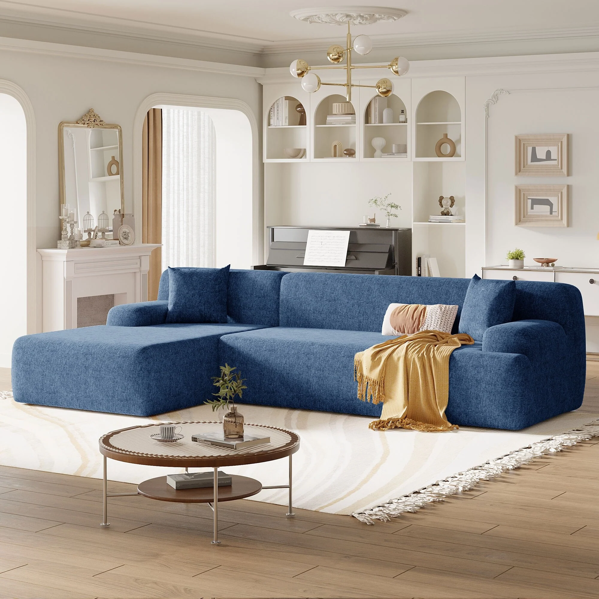 Modular L-Shape Sectional Sofa Couch, 2 Piece Free Combination