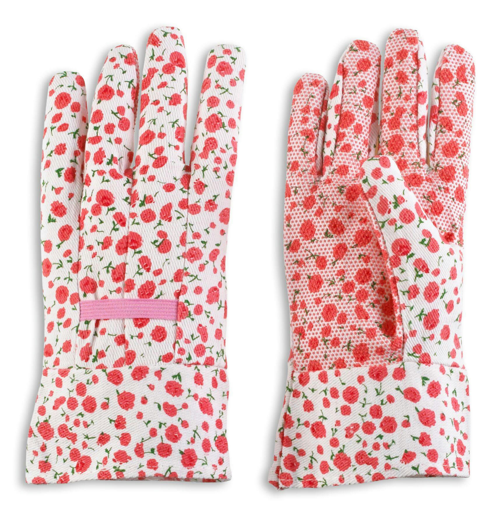 Certified Cotton Printed Women's Gardening Gloves, One Size Fits Most, Assorted Colours, 3-pk