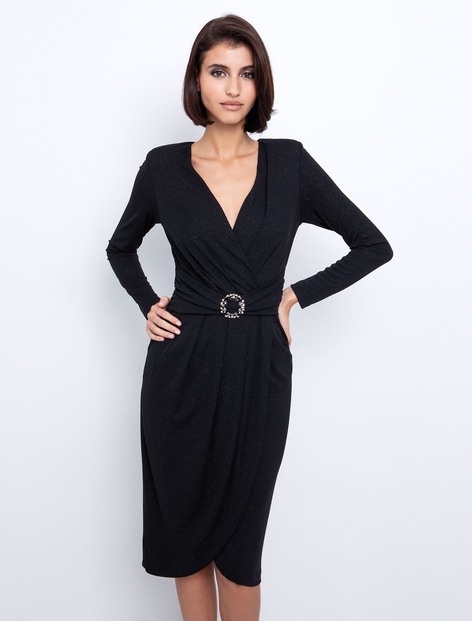 Xmas: Lurex φόρεμα με αγκράφα