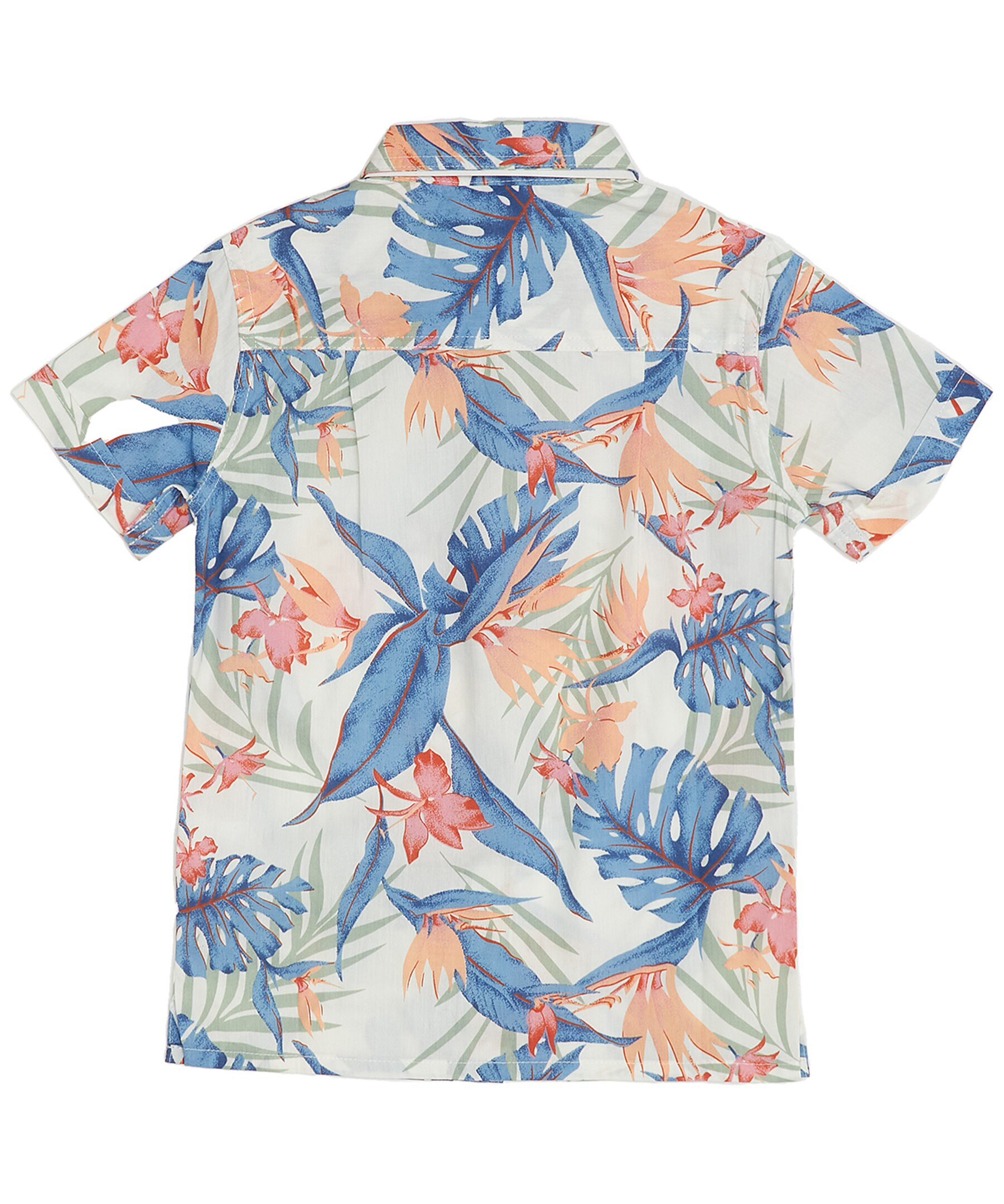 Youth Boy's Tropical Print Short Sleeve Shirt with Pocket