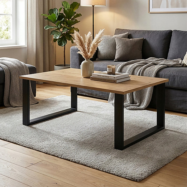 Lot de 2 pieds de table Makers acier 40 x 66 cm noir en.casa