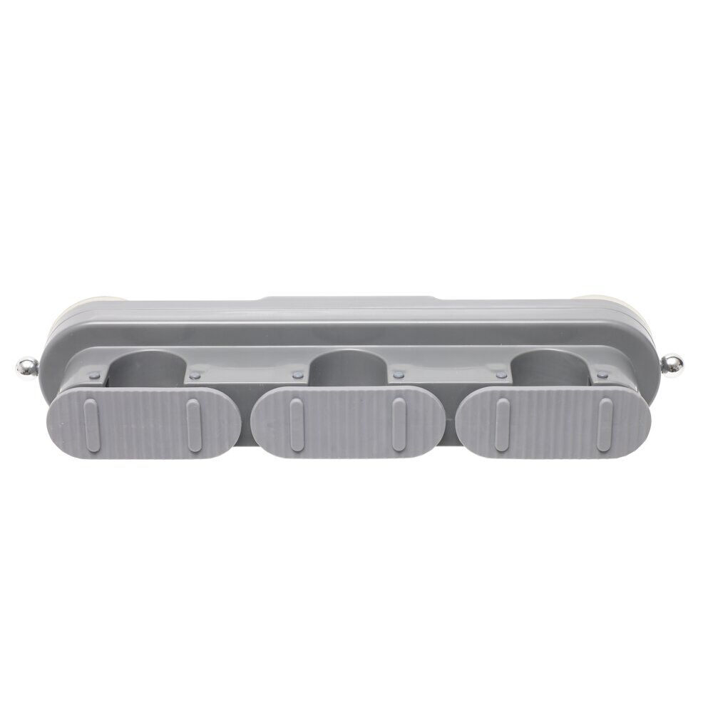 Accroche balai 3 emplacements plastique gris 29x6xH8cm