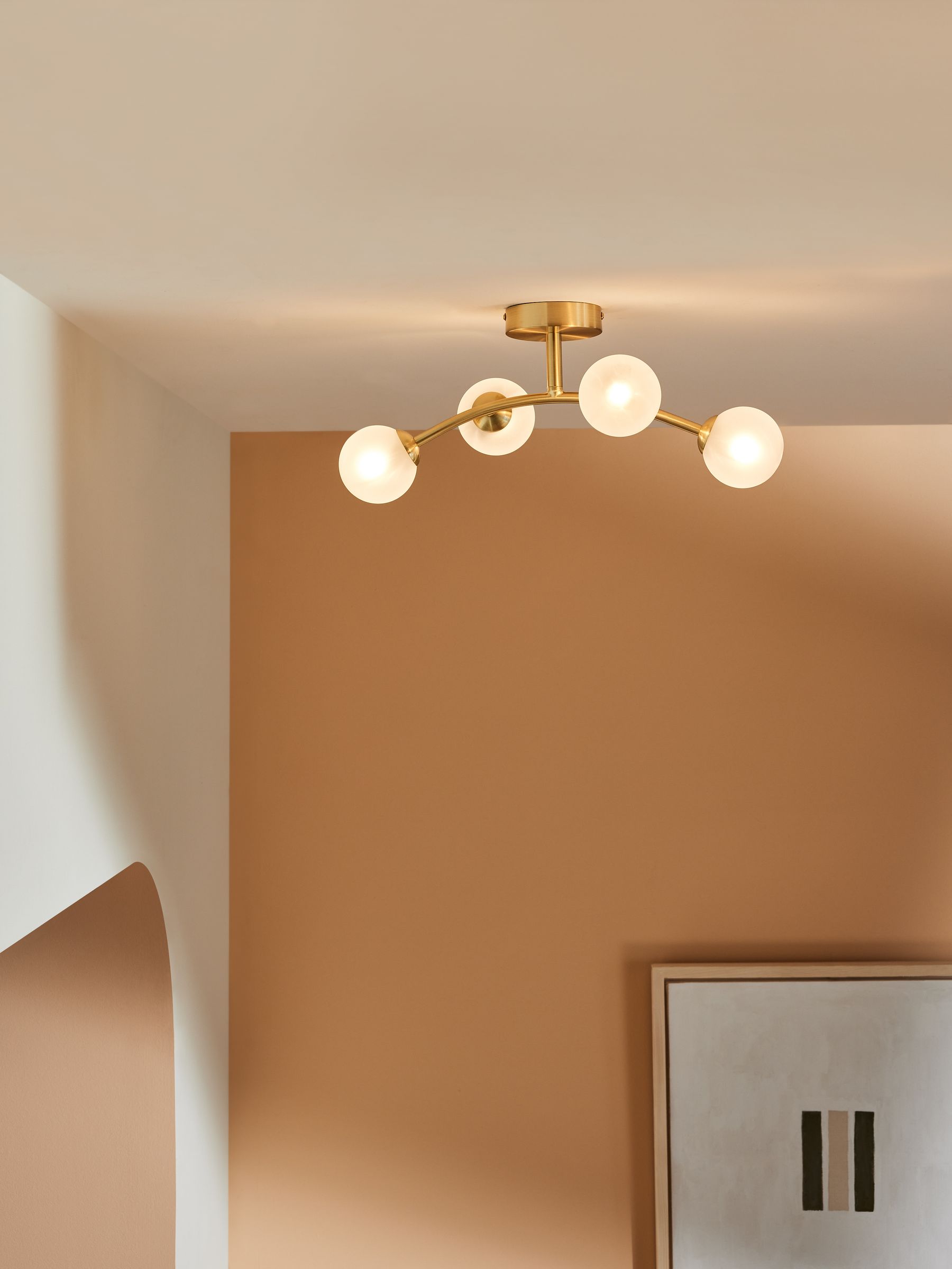 Fabia Flush Ceiling Light in Brass