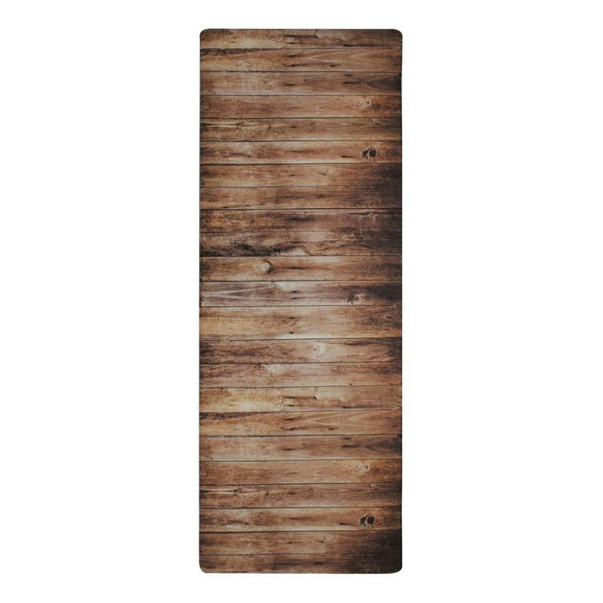 WOODY - Tapis de cuisine imprimé bois marron 45x120