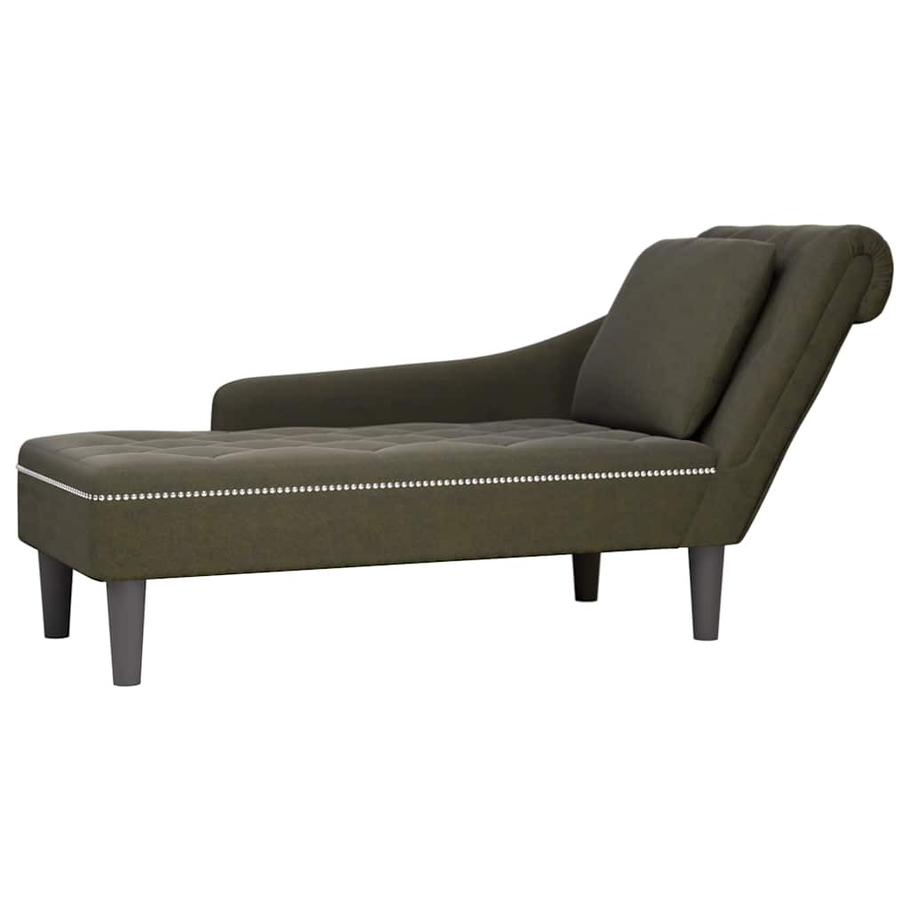 Szezlong Zielony Tapicerowany Leżanka Sofa Fotel Łóżko Sztuczna Skóra