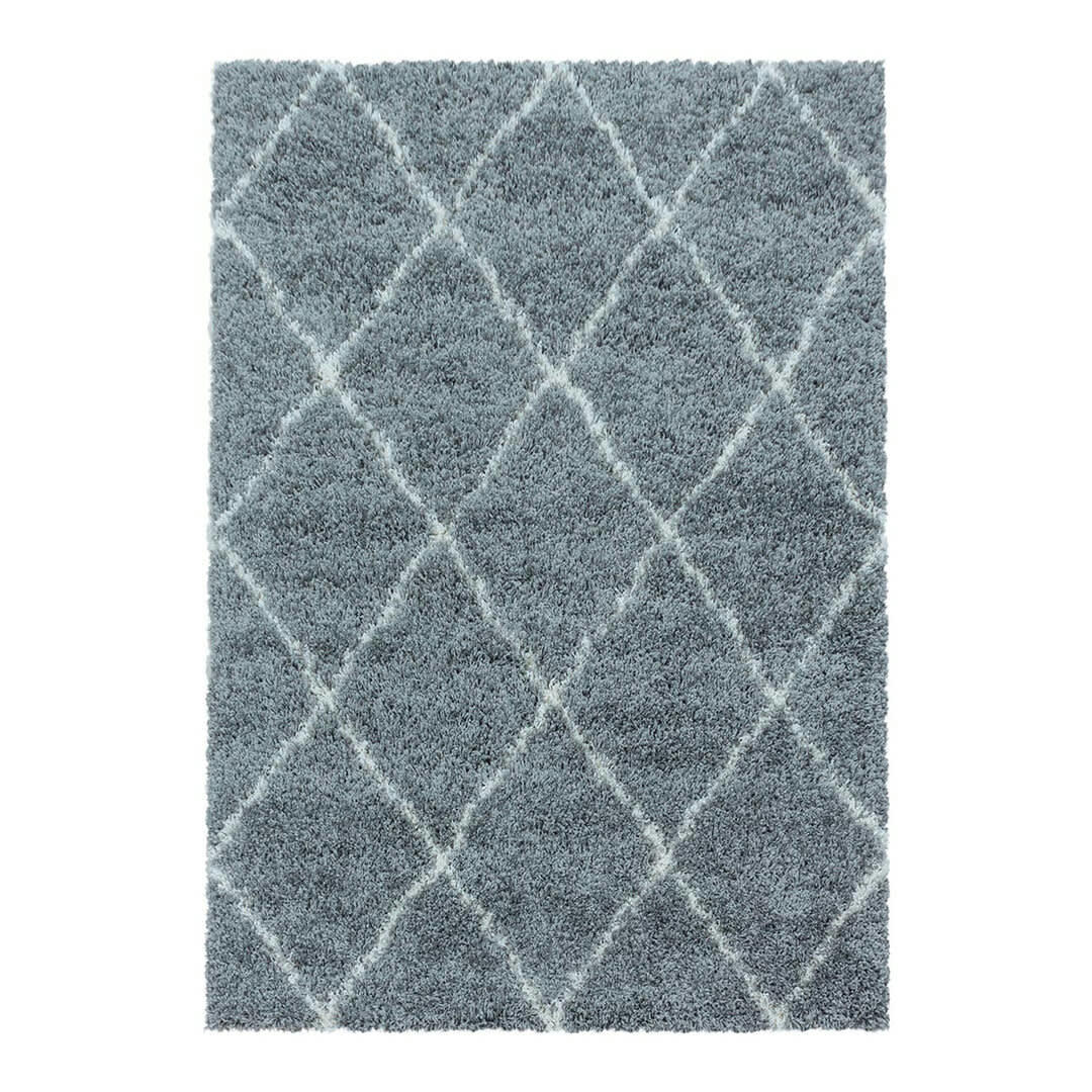 CHANTECLER - Tapis géométrique scandinave en polypropylène gris 280x370