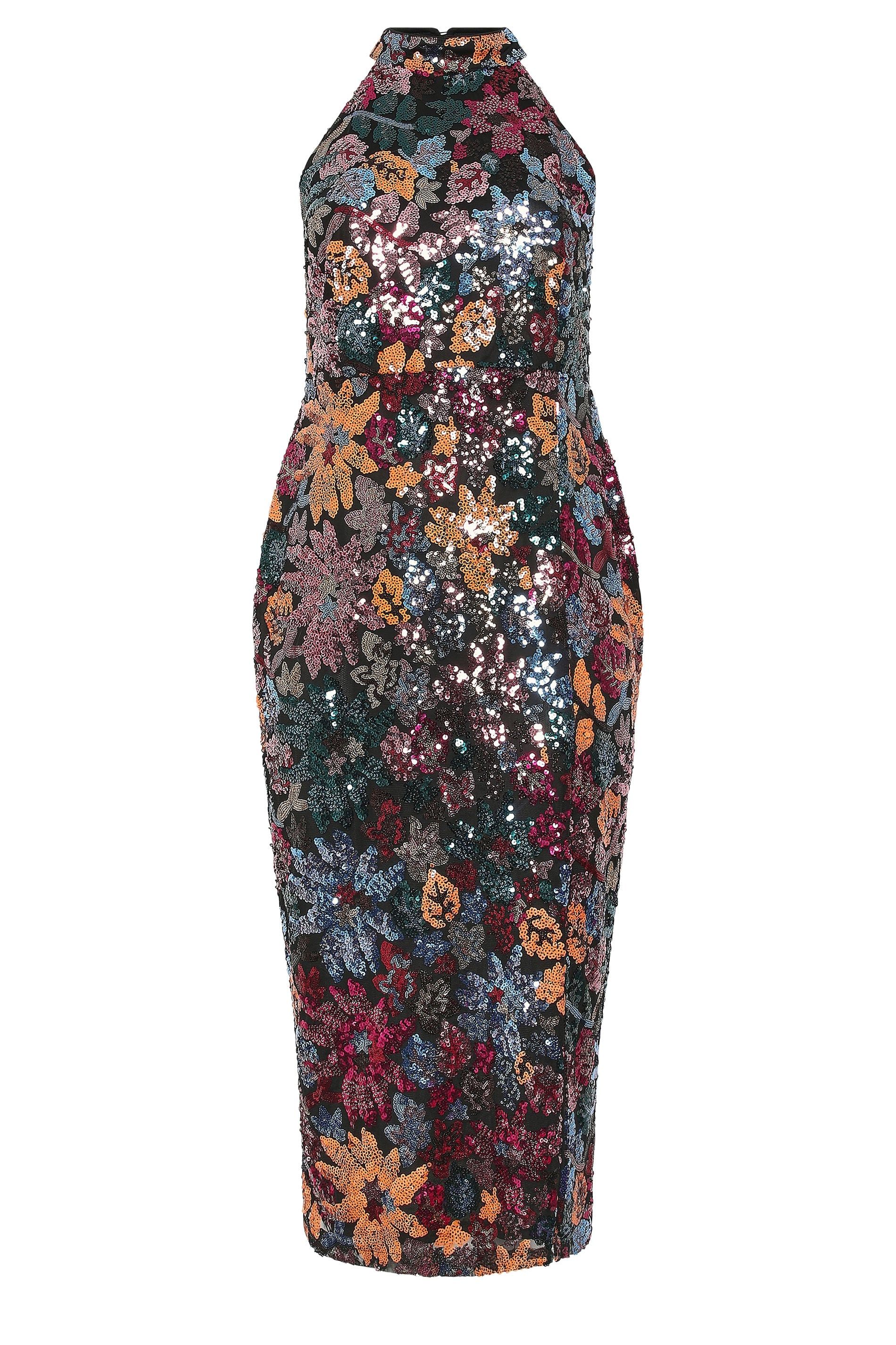 Yours Floral Sequin Maxi Dress